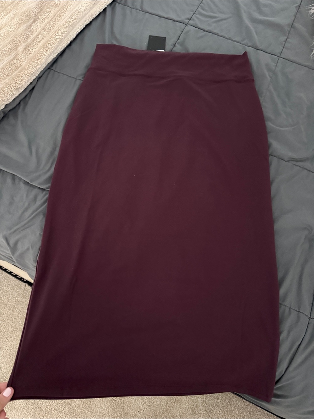 Fabletics Burgundy Stretch Pencil Skirt